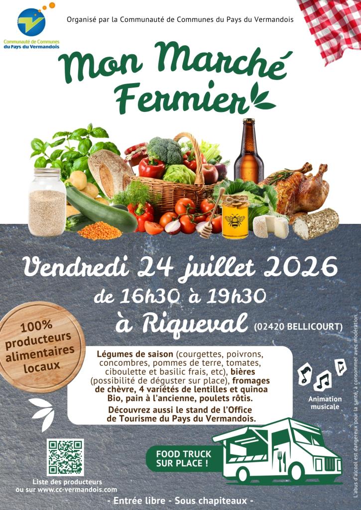 Affiche du marché fermier du 24 juillet 2026